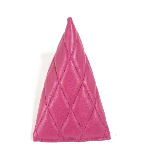 SAINT LAURENT PARIS Quilted Triangle Wallet Coin Compartment Pouch coin purse - Picture 9 of 16